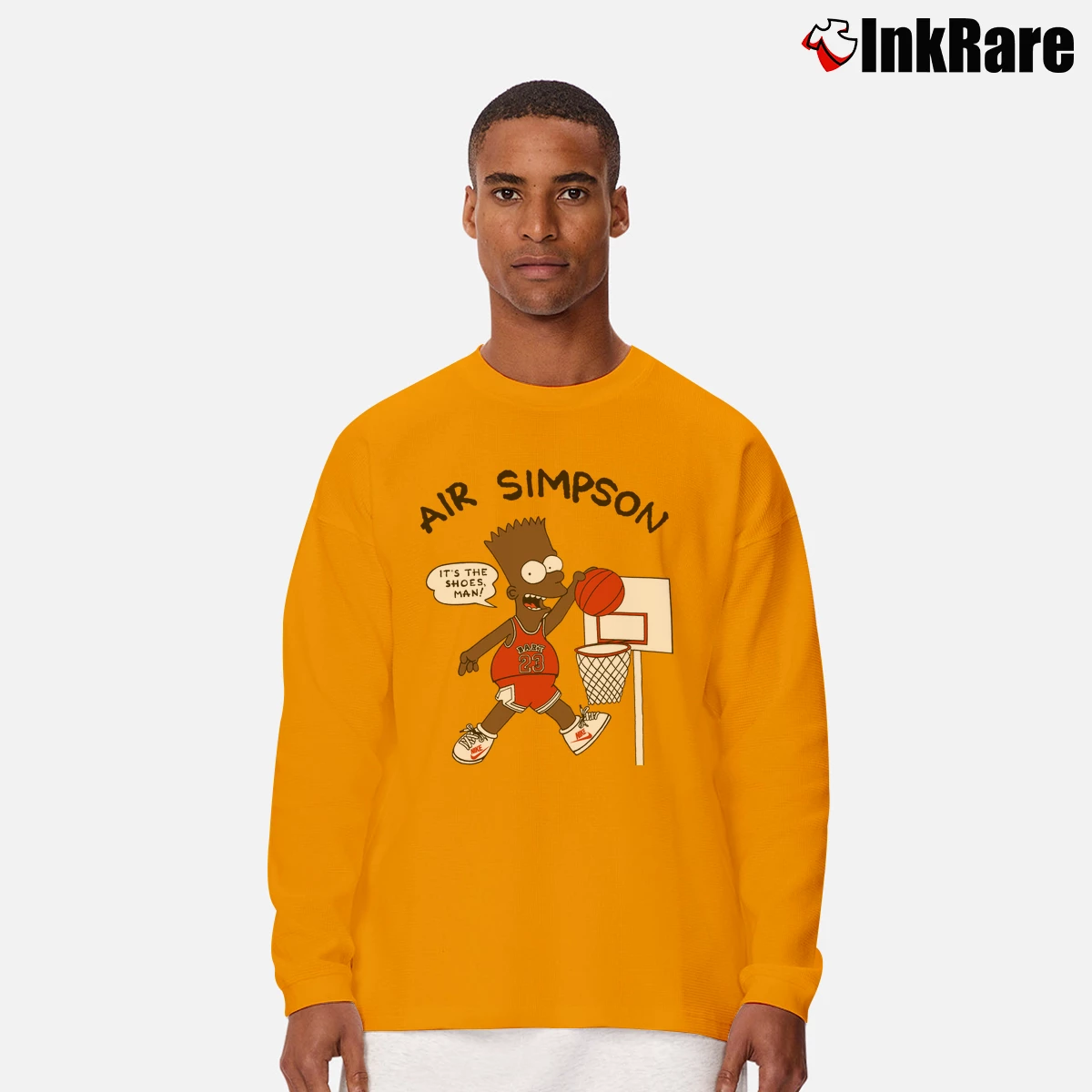 Black Bart Simpson Michael Jordan Basketball 80s 90s Vintage Men’s Long-Sleeve Tee in orange – Versatile Layering Men’s Black Bart Simpson Michael Jordan Basketball 80s 90s Vintage Long-Sleeve Shirt in orange | Sleek, Lightweight, Year-Round Wear