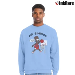 Men’s Black Bart Simpson Michael Jordan Basketball 80s 90s Vintage Crewneck Sweatshirt in light blue | Cozy Fabric, Clean Style