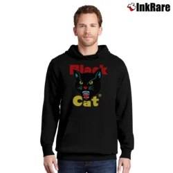 Men’s Black Cat Fireworks Classic Pullover Hoodie in black | Cozy, Durable, Modern Fit