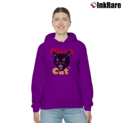 Women’s Black Cat Fireworks Classic Cozy Hoodie in purple | Warm, Structured, Stylish