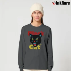 Women’s Black Cat Fireworks Classic Long-Sleeve Top in charcoal | Sleek, Versatile, All-Season