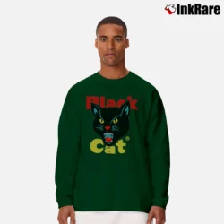 Men’s Black Cat Fireworks Classic Long-Sleeve Shirt in forest green | Sleek, Lightweight, Year-Round Wear