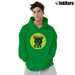Men’s Black Cat Fireworks Firecracker Pullover Hoodie in irish green | Cozy, Durable, Modern Fit