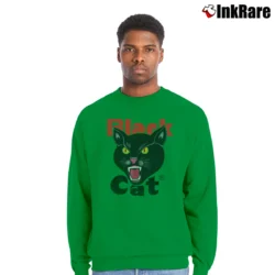Men’s Black Cat Fireworks Crewneck Sweatshirt in irish green | Cozy Fabric, Clean Style