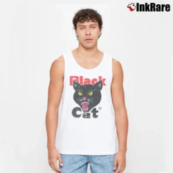 Men’s Black Cat Fireworks Tank Top in white | Breathable, Active-Friendly Design