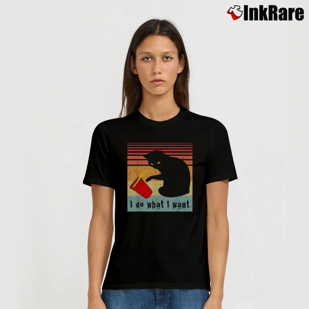 Women’s Black Cat I Do What I Want T-Shirt in black | Soft, Flattering Fit