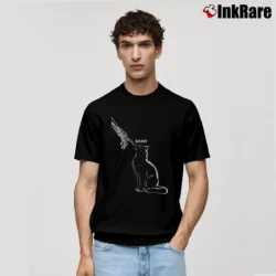 Men’s Black Cat Skeleton Hand Boop Halloween Classic T-Shirt in black | Soft, Breathable Everyday Wear