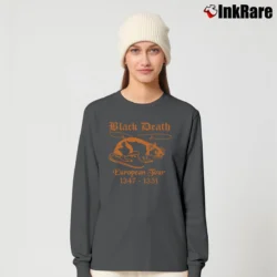 Women’s Black Death Tour Band Graphic Long-Sleeve Top in charcoal | Sleek, Versatile, All-Season