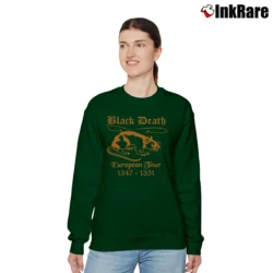 Women’s Black Death Tour Band Graphic Relaxed Sweatshirt in forest green | Soft, Laid-Back Vibe