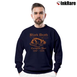 Men’s Black Death Tour Band Graphic Crewneck Sweatshirt in navy | Cozy Fabric, Clean Style