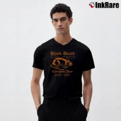 Men’s Black Death Tour Band Graphic V-Neck Tee in black | Sharp, Breathable, Everyday Staple