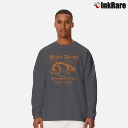 Men’s Black Death Tour El01 Graphic Long-Sleeve Shirt in charcoal | Sleek, Lightweight, Year-Round Wear