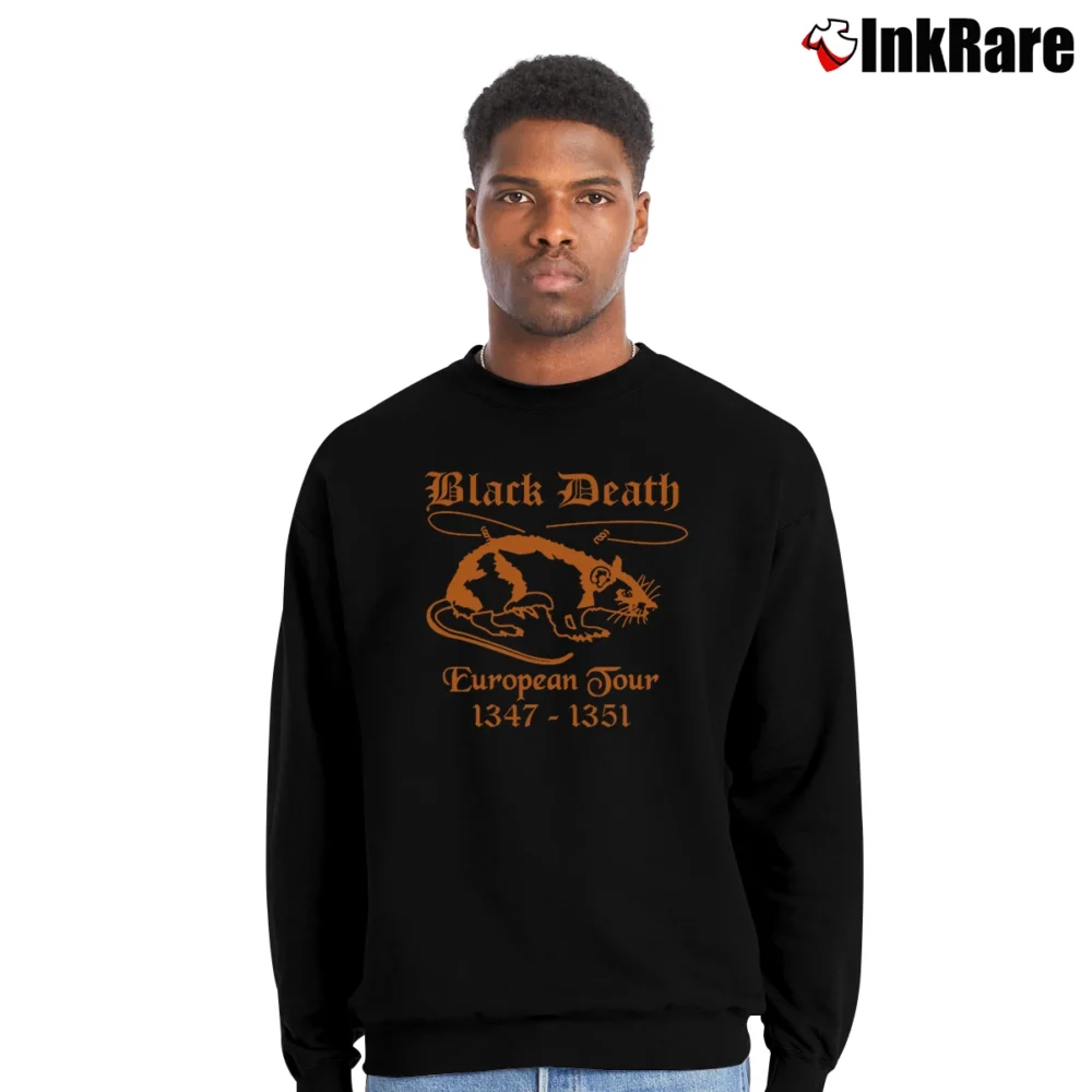 Men’s Black Death Tour El01 Graphic Crewneck Sweatshirt in black | Cozy Fabric, Clean Style