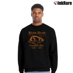 Men’s Black Death Tour El01 Graphic Crewneck Sweatshirt in black | Cozy Fabric, Clean Style