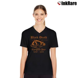 Women’s Black Death Tour El01 Graphic V-Neck Tee in black | Chic Neckline, Soft Texture