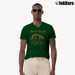 Men’s Black Death Tour El01 Graphic V-Neck Tee in forest green | Sharp, Breathable, Everyday Staple