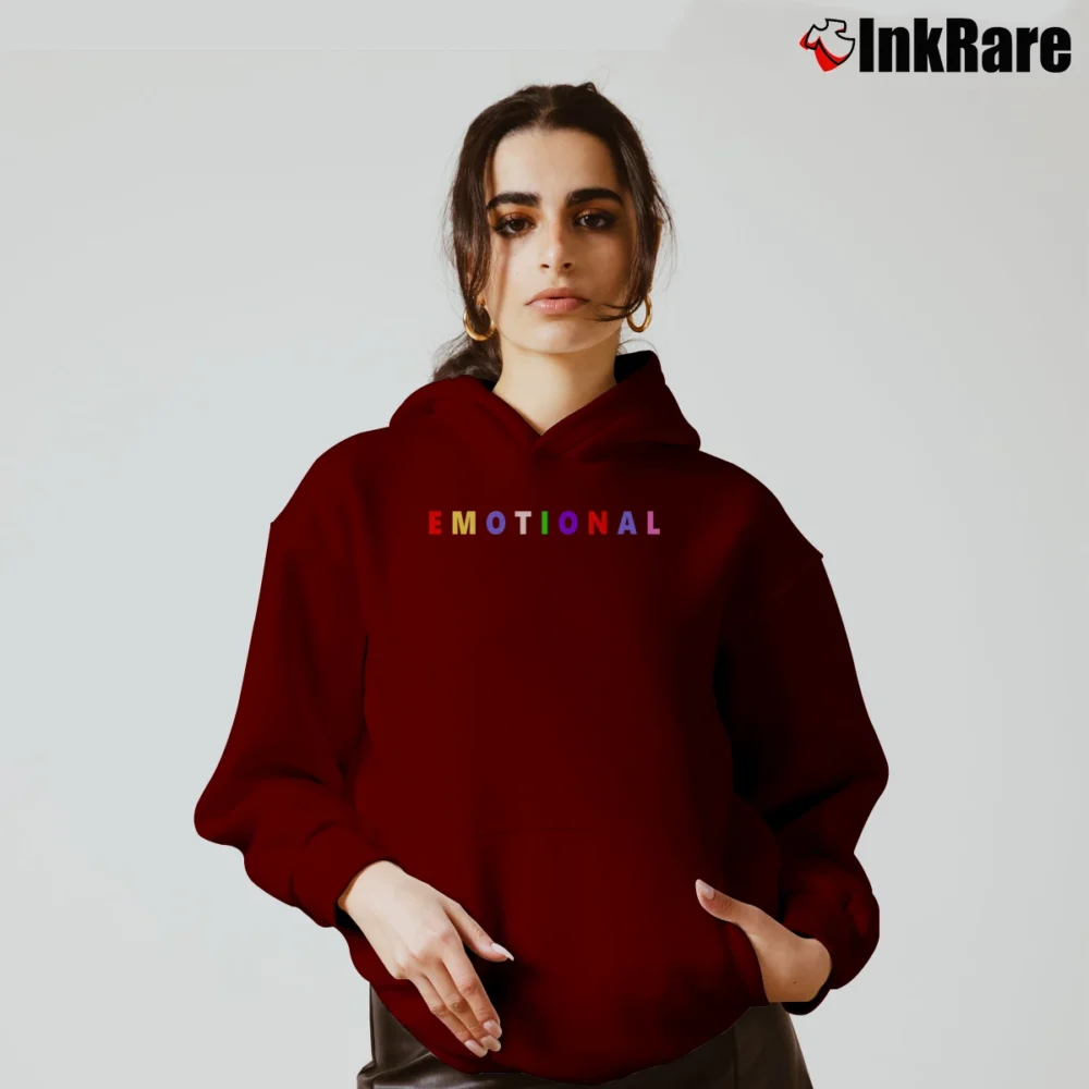 Women’s Black Emotional Statement Cozy Hoodie in maroon | Warm, Structured, Stylish