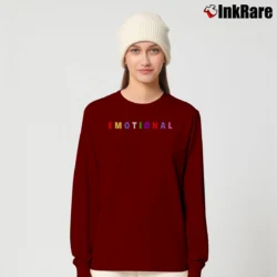 Women’s Black Emotional Statement Long-Sleeve Top in maroon | Sleek, Versatile, All-Season