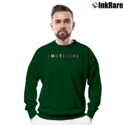 Men’s Black Emotional Statement Crewneck Sweatshirt in forest green | Cozy Fabric, Clean Style