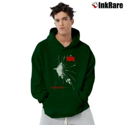 Men’s Black Flag Damaged Classic Punk Pullover Hoodie in forest green | Cozy, Durable, Modern Fit
