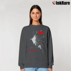 Women’s Black Flag Damaged Classic Punk Relaxed Sweatshirt in charcoal | Soft, Laid-Back Vibe