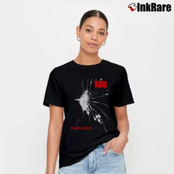 Women’s Black Flag Damaged Classic Punk Signature T-Shirt in black | Soft, Flattering Fit