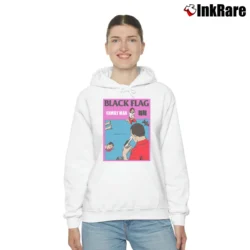 Women’s Black Flag Family Man Punk Cozy Hoodie in white | Warm, Structured, Stylish