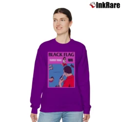 Women’s Black Flag Family Man Punk Relaxed Sweatshirt in purple | Soft, Laid-Back Vibe