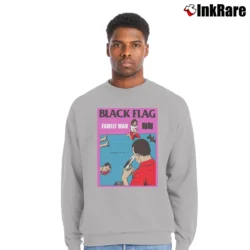 Men’s Black Flag Family Man Punk Crewneck Sweatshirt in sport grey | Cozy Fabric, Clean Style