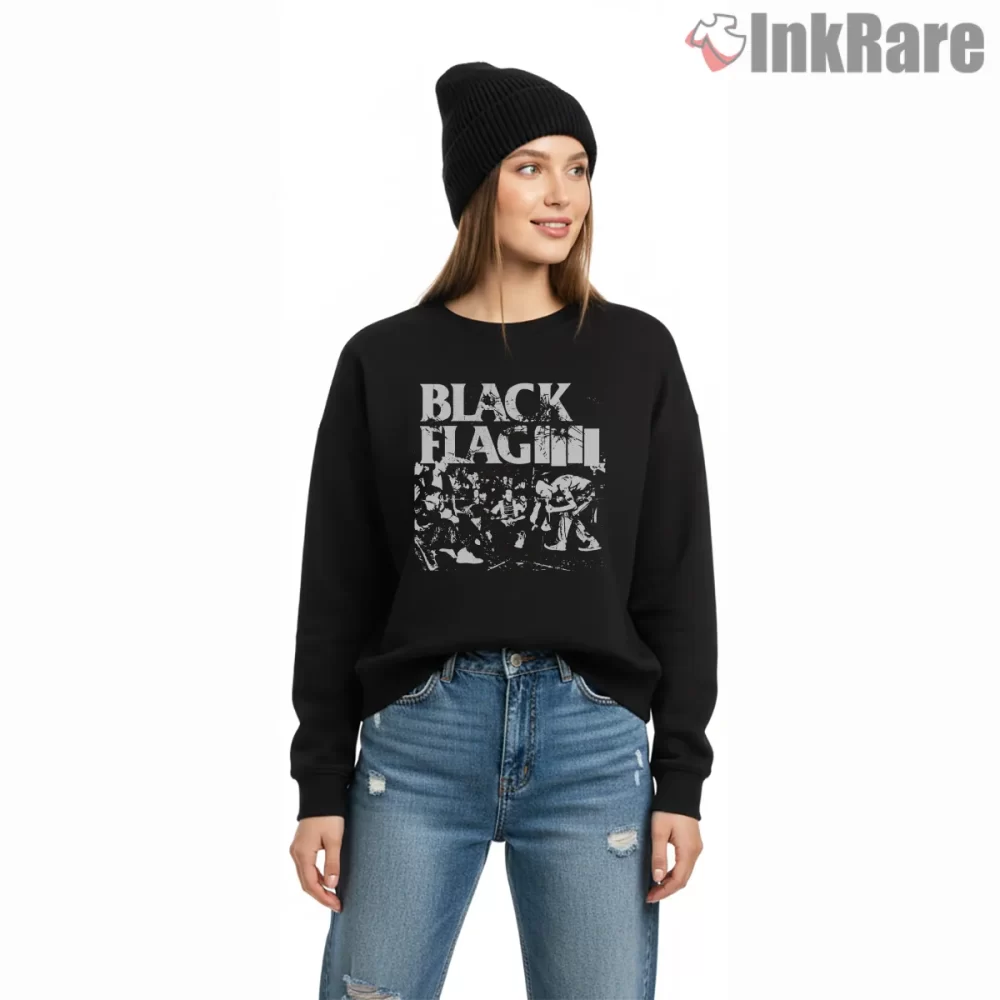 Black Flag Live Stage Chaos Shirt on graphic shirt for women graphic tee