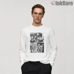 Black Flag Minutemen Descendents Punk Flyer Shirt on white long sleeve shirt for men graphic tee