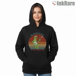 Black Flag My First Musical Love Shirt on black hoodie for women graphic tee