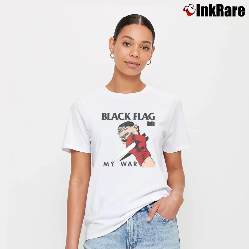 Women’s Black Flag My War T-Shirt in white | Soft, Flattering Fit