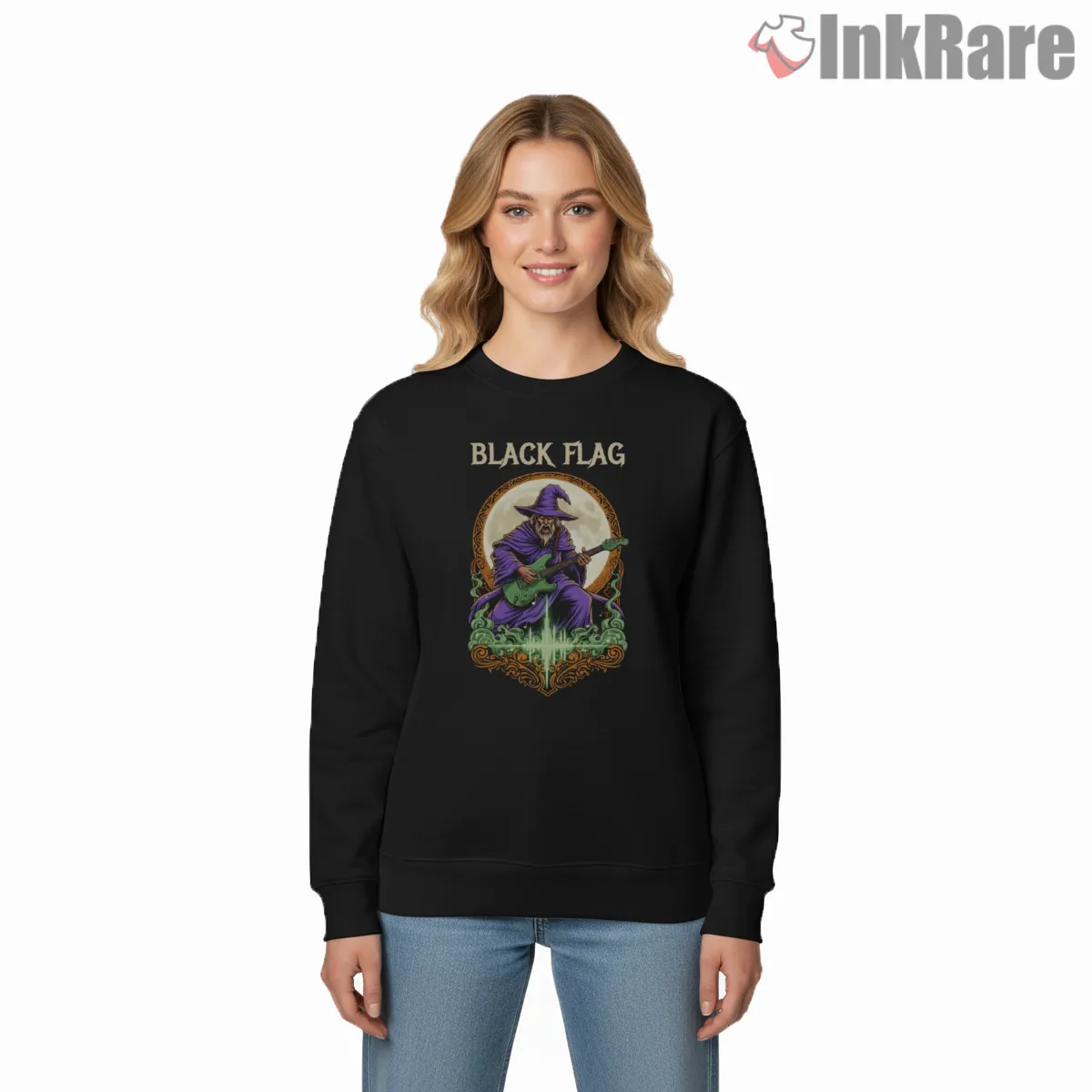 Black Flag Mystic Wizard Guitar Shirt Black Flag Mystic Wizard Guitar Shirt on graphic shirt for women graphic tee