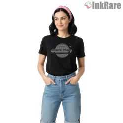 Black Flag Nightmare Globe Art Shirt on black short sleeve shirt for women graphic tee