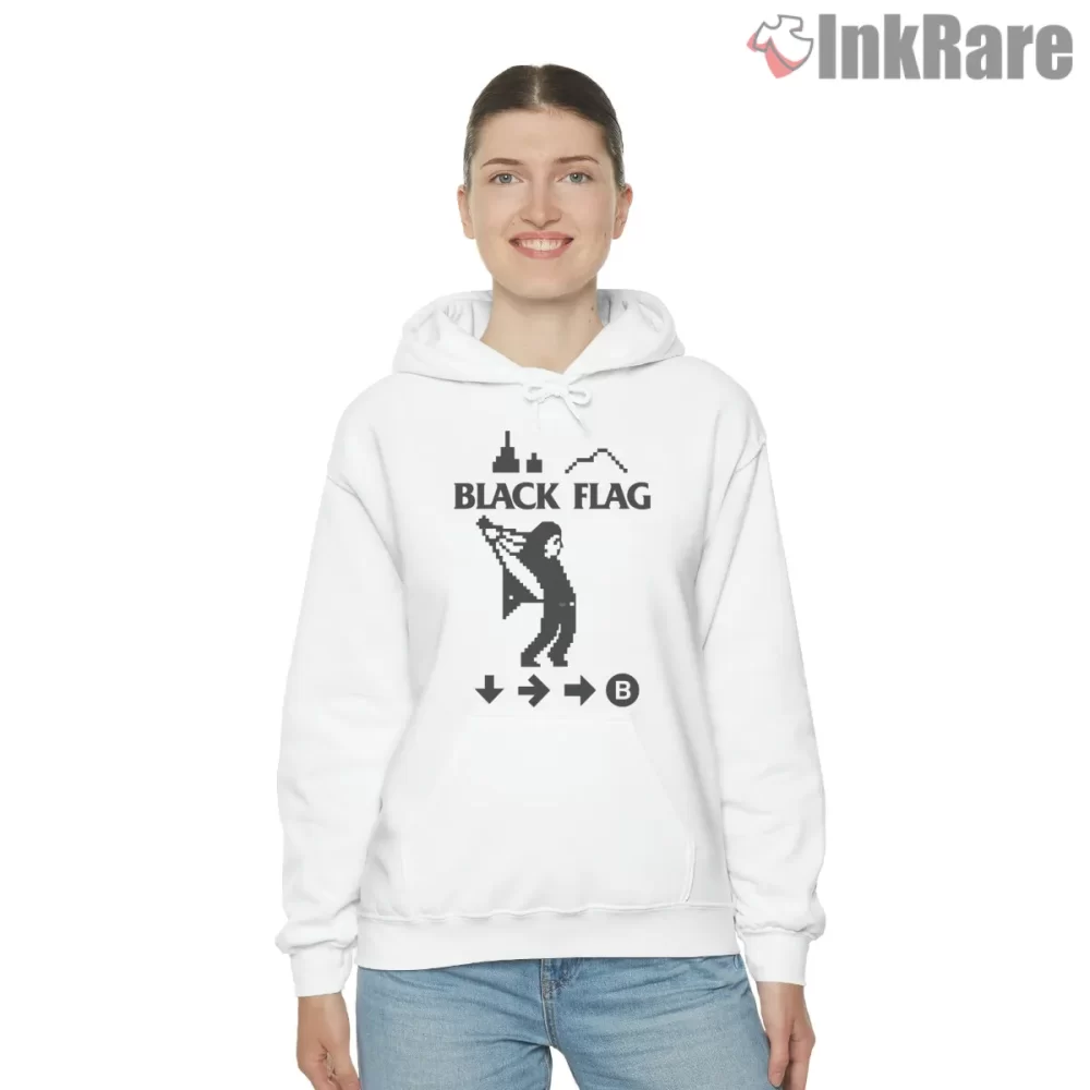 Black Flag Pixel Game Icon Shirt on white hoodie for women graphic tee