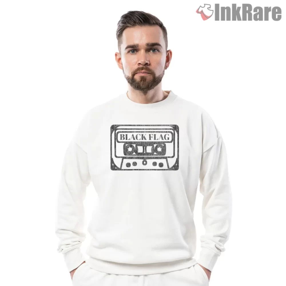 Black Flag Retro Cassette Tape Shirt on graphic shirt for men graphic tee