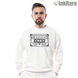 Black Flag Retro Cassette Tape Shirt on graphic shirt for men graphic tee