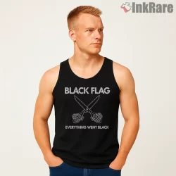 Black Flag Scissors Everything Went Black Shirt on black tank top for men graphic tee