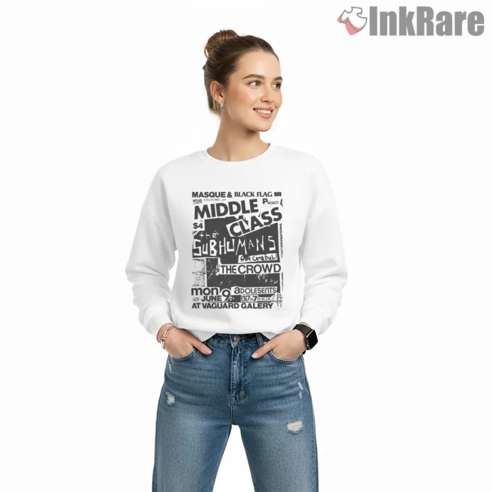 Black Flag Subhumans Adolescents Flyer Shirt on graphic shirt for women graphic tee