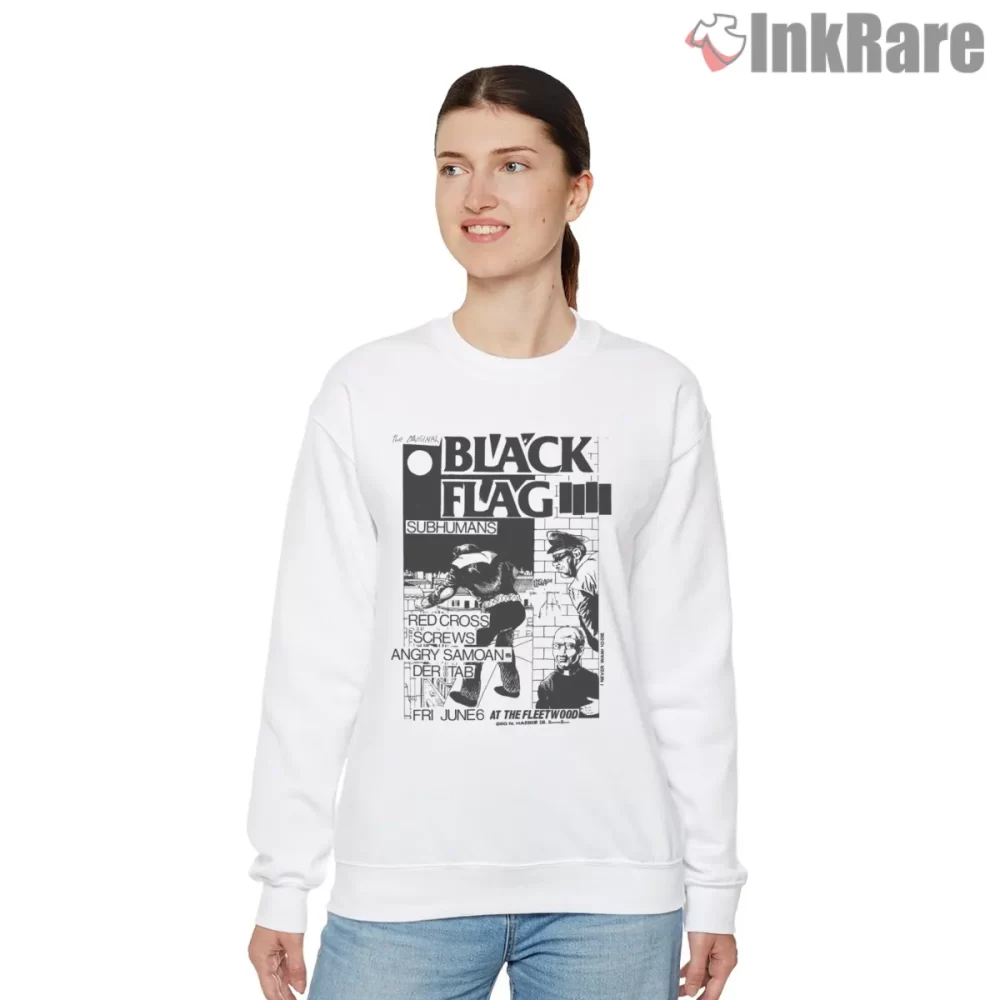 Black Flag Subhumans Red Cross Angry Samoans Shirt on graphic shirt for women graphic tee
