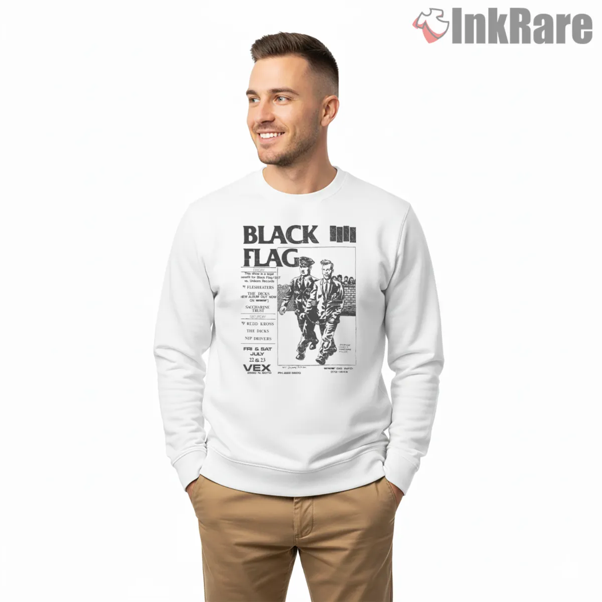 Black Flag Wasted Show Flyer Shirt Black Flag Wasted Show Flyer Shirt on graphic shirt for men graphic tee