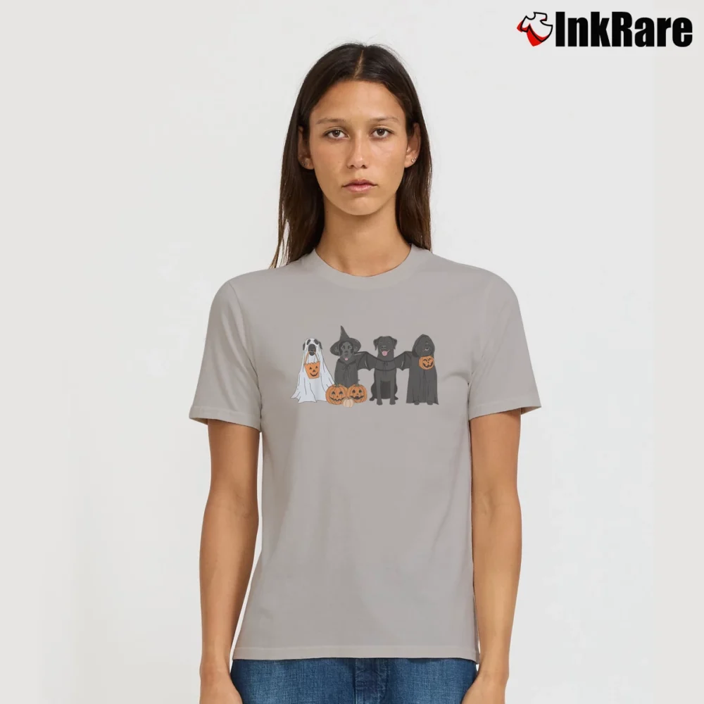 Women’s Black Labrador Dog Pumpkin Halloween T-Shirt in sport grey | Soft, Flattering Fit