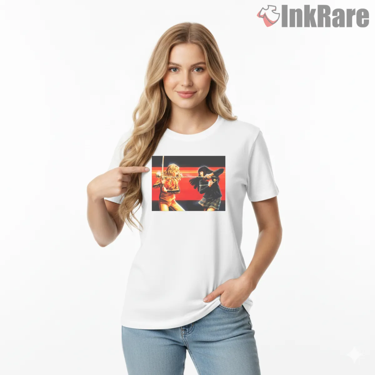 Black Mamba Vs Gogo Yubari Duel Scene Kill Bill Short Sleeve White Black Mamba Vs Gogo Yubari Duel Scene Kill Bill Shirt on white short sleeve shirt for women graphic tee