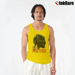Men’s Black Panther Infinity War Profile Marvel Tank Top in yellow | Breathable, Active-Friendly Design
