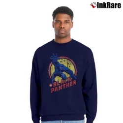 Men’s Black Panther Marvel Comic Crewneck Sweatshirt in navy | Cozy Fabric, Clean Style