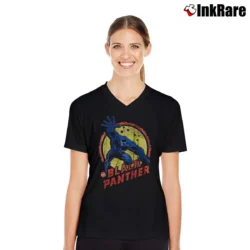 Women’s Black Panther Marvel Comic V-Neck Tee in black | Chic Neckline, Soft Texture