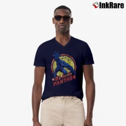 Men’s Black Panther Marvel Comic V-Neck Tee in navy | Sharp, Breathable, Everyday Staple