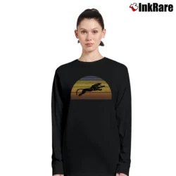 Women’s Black Panther Retro African Sunset Long-Sleeve Top in black | Sleek, Versatile, All-Season