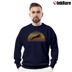 Men’s Black Panther Retro African Sunset Crewneck Sweatshirt in navy | Cozy Fabric, Clean Style